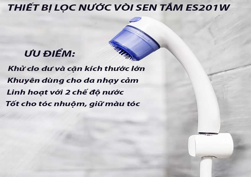 Máy lọc nước dạng vòi sen tắm Cleansui ES201W - Hàng chính hãng