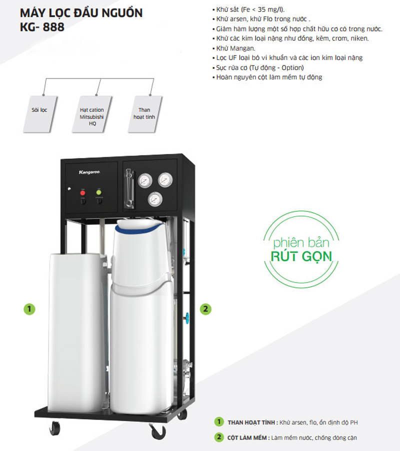 Máy lọc nước đầu nguồn Kangaroo KG888 - Hàng chính hãng