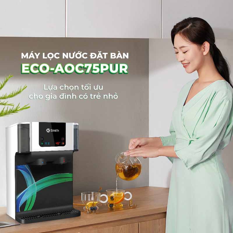 Máy lọc nước để bàn A. O. Smith ROSS™ ECO-AOC75PUR - Hàng chính hãng