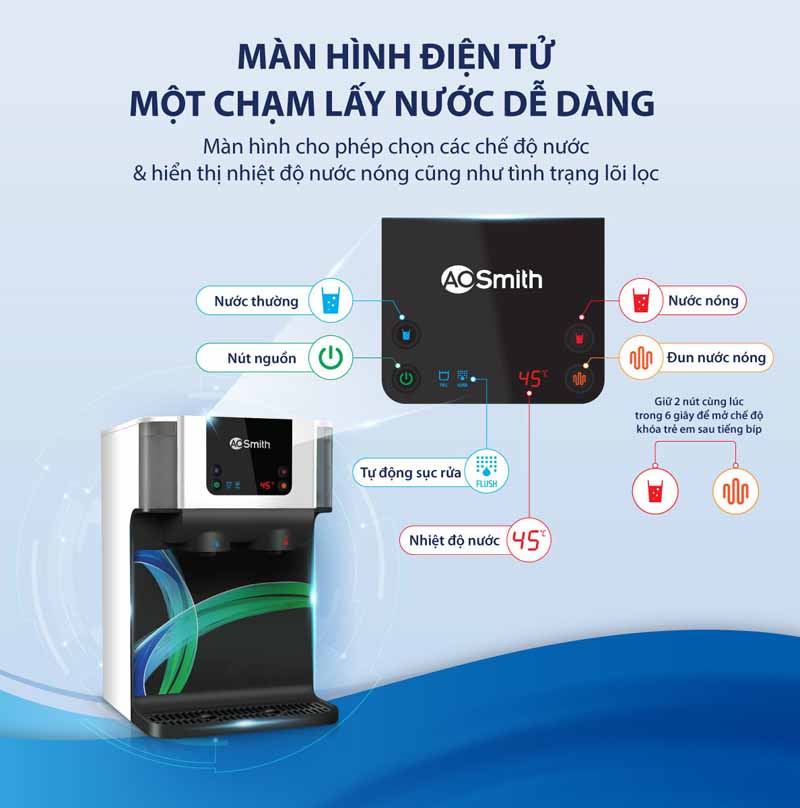Máy lọc nước để bàn A. O. Smith ROSS™ ECO-AOC75PUR - Hàng chính hãng