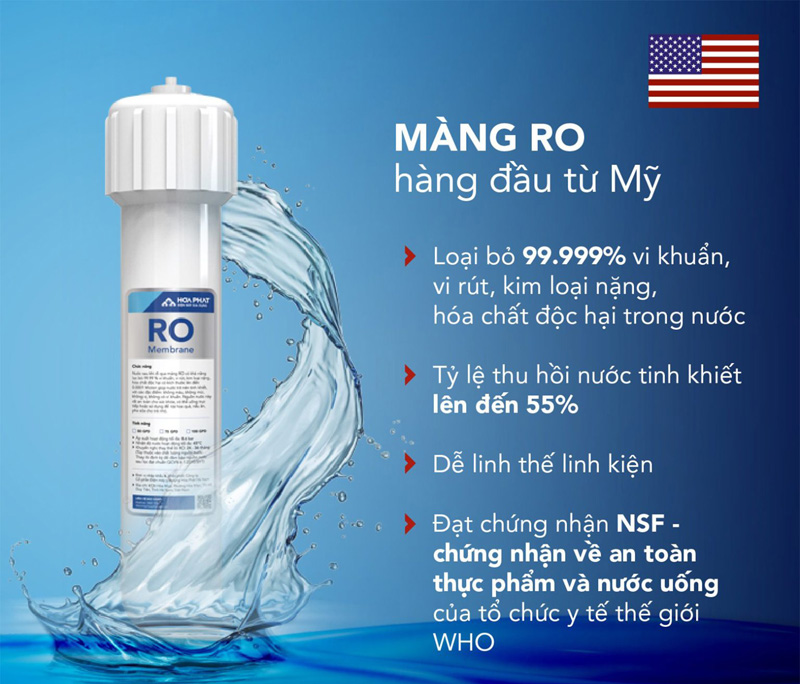 Máy lọc nước RO nóng nguội lạnh Hòa Phát HPN668 - Hàng chính hãng