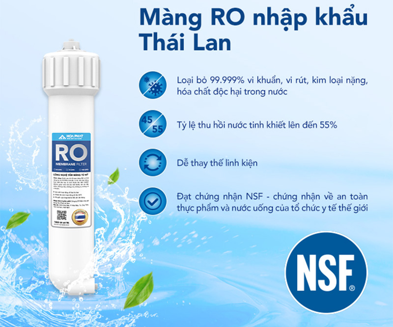 Máy lọc nước RO nóng nguội lạnh Hòa Phát HPN656 - Hàng chính hãng