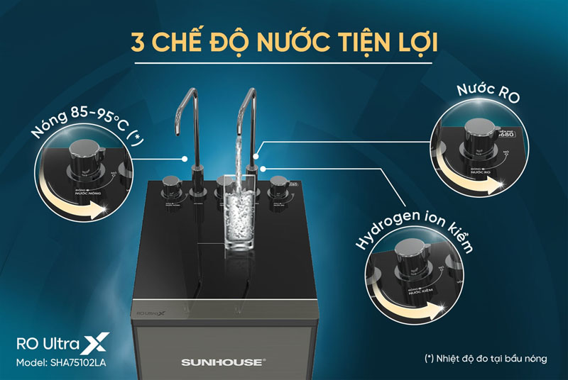 Máy lọc nước ion kiềm hydrogen UltraX Sunhouse SHA75102LA - Hàng chính hãng