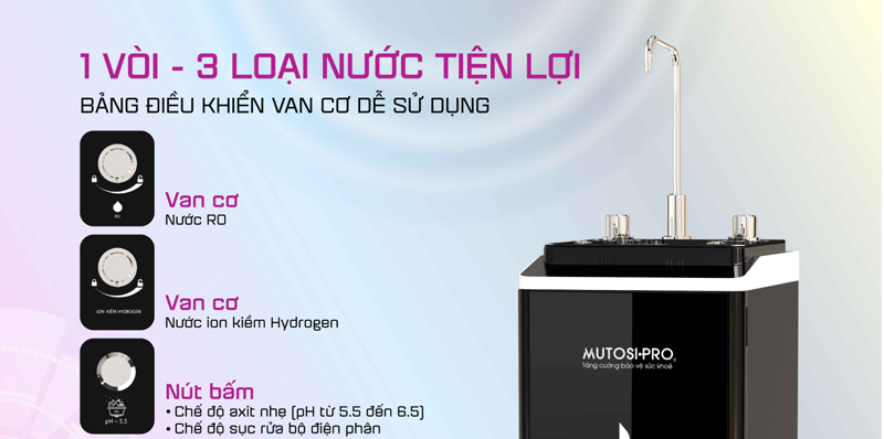 Máy lọc nước ion kiềm Mutosi MP-T666 - Hàng chính hãng