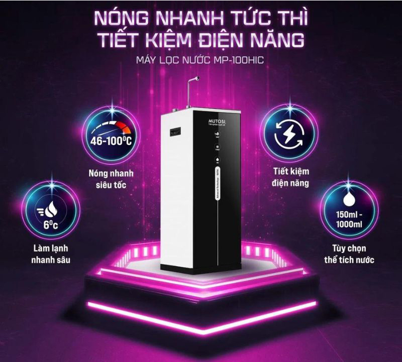 Máy lọc nước này tch hợp 3 chức năng Nóng – Lạnh – Nguội