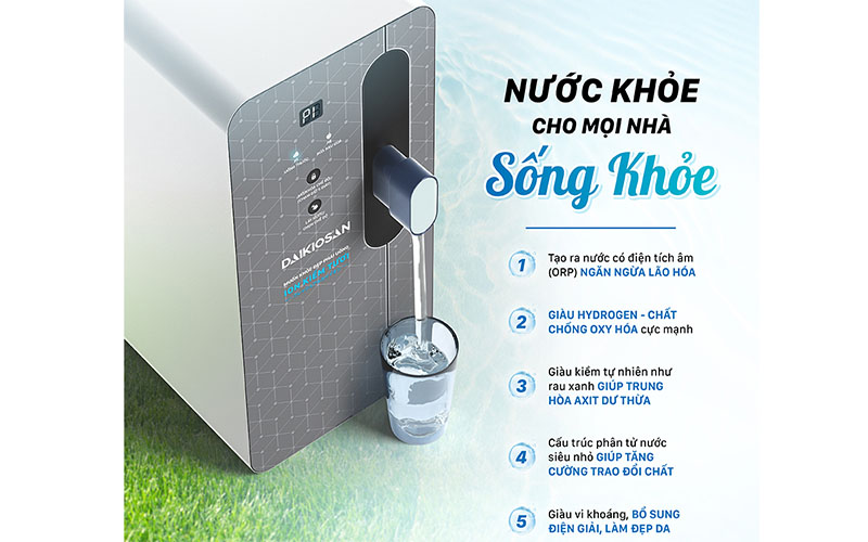Máy lọc nước ion kiềm tươi để bàn Daikiosan DN868 - Hàng chính hãng