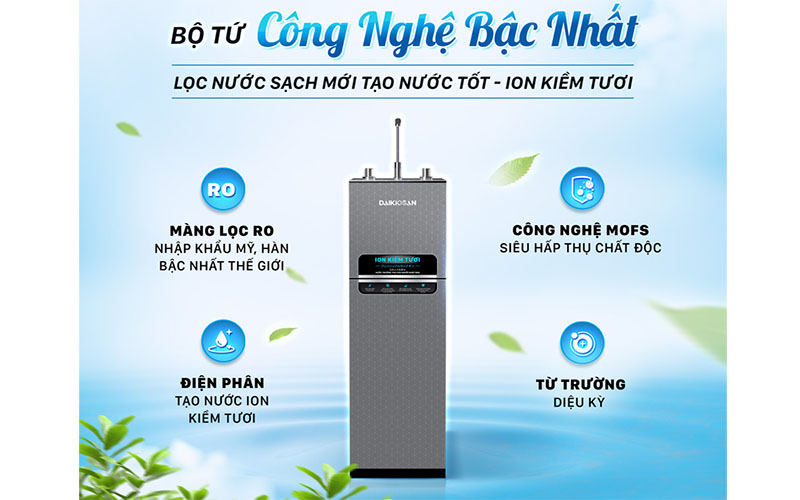 Máy lọc nước ion kiềm tươi nóng nguội Daikiosan DN269 - Hàng chính hãng
