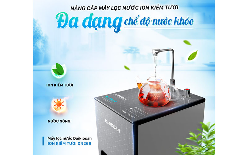 Máy lọc nước ion kiềm tươi nóng nguội Daikiosan DN269 - Hàng chính hãng