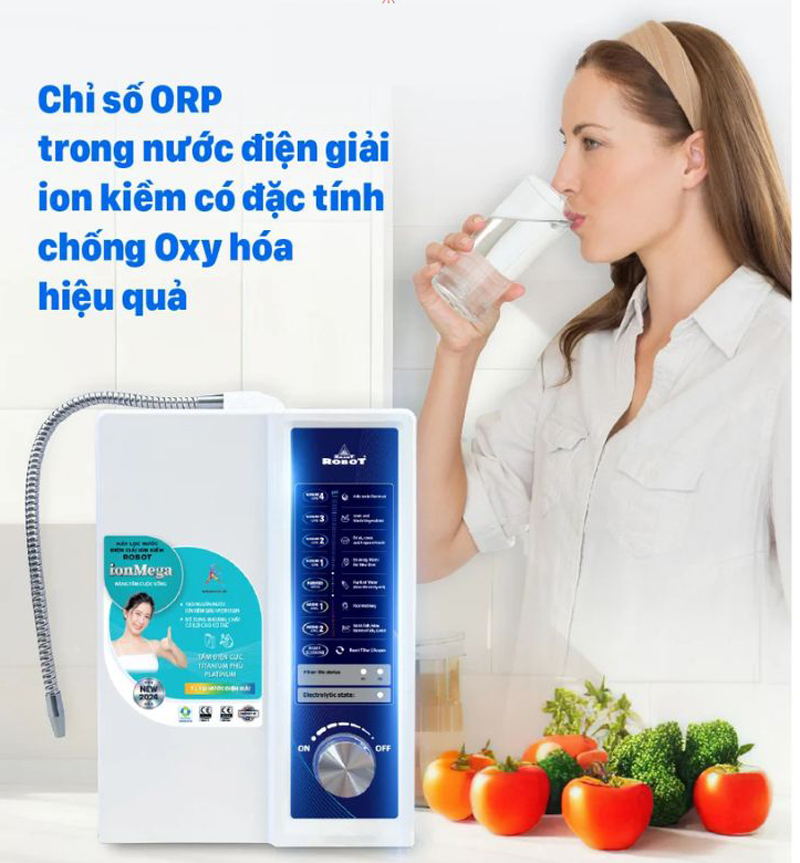 Máy lọc nước điện giải ion kiềm Robot ION MEGA 37 - Hàng chính hãng