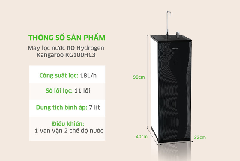 Máy lọc nước Kangaroo Hydrogen KG100HC3 - Hàng chính hãng