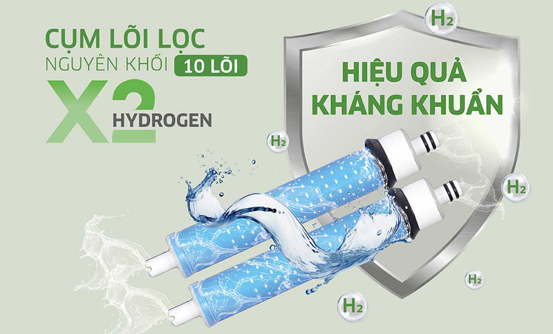 Hệ thống 10 cấp cùng với màng lọc  RO Vortex, loại bỏ các tạp chất có trong nước