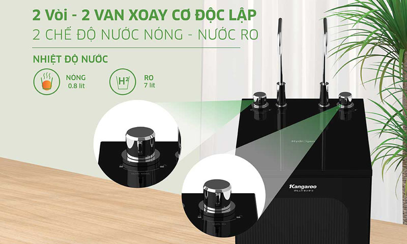 Máy có 2 chức năng là làm nước nóng và tạo nước Hydroge