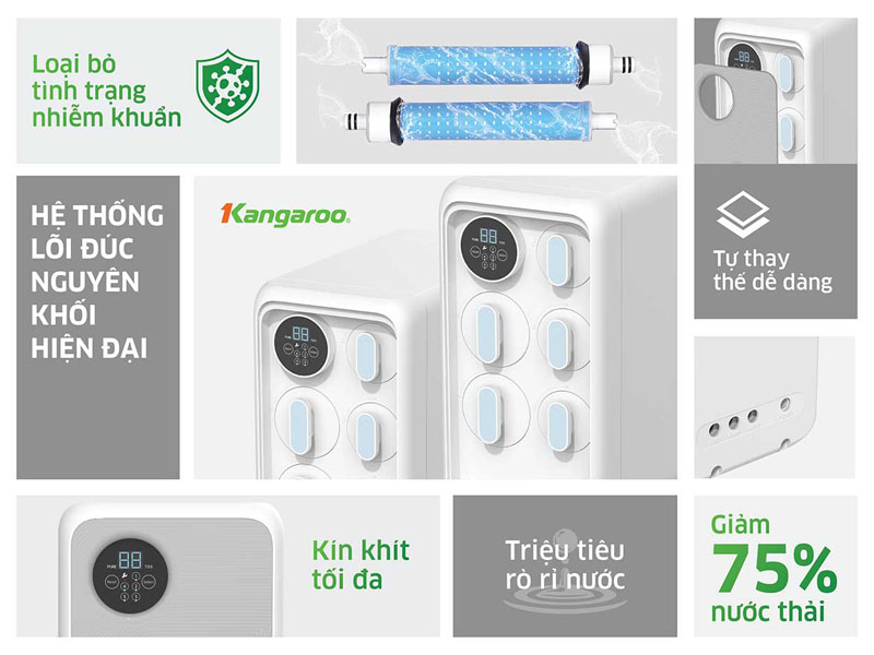 Máy lọc nước Kangaroo Hydrogen KG400HU - Hàng chính hãng