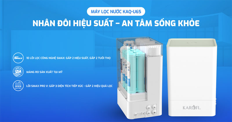 Máy lọc nước RO Karofi KAQ-U65 - Hàng chính hãng