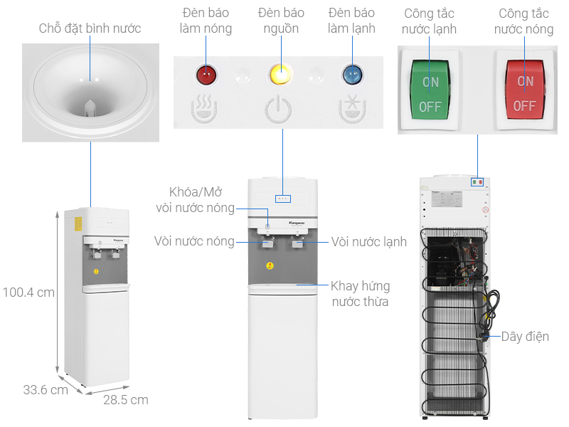 Cây nước nóng lạnh Kangaroo KG36A2 - Hàng chính hãng