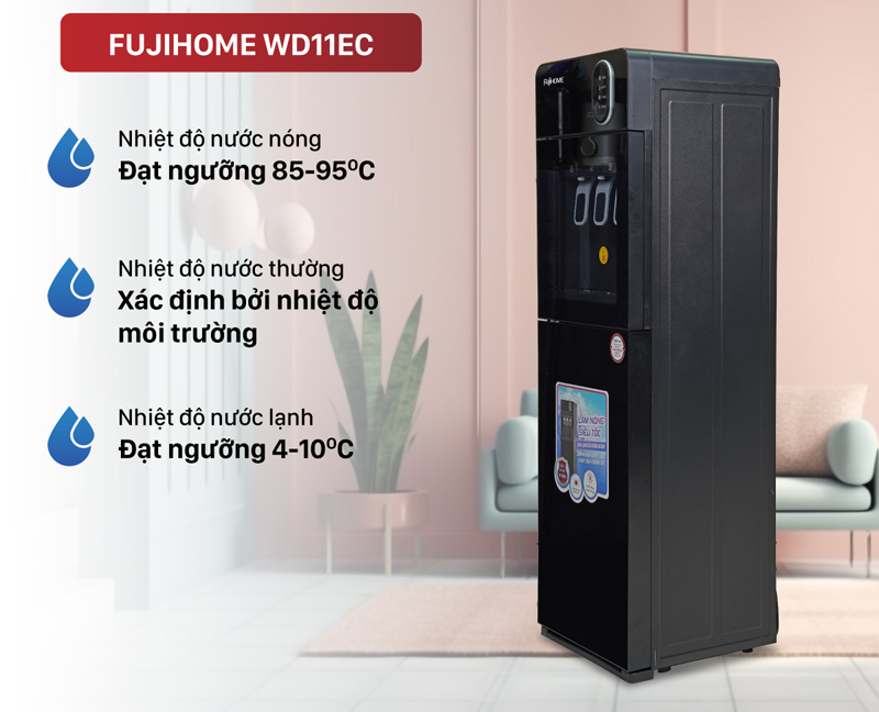 Cây nước nóng lạnh 3 vòi Fujihome WD11EC - Hàng chính hãng