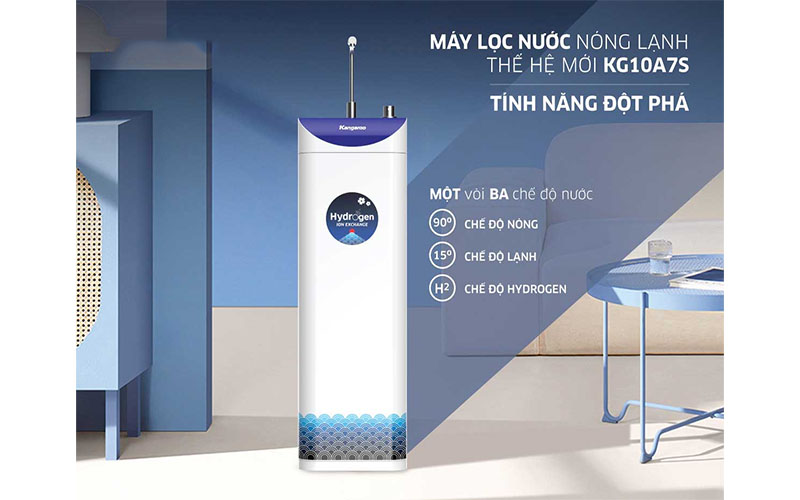Máy lọc nước nóng lạnh Hydrogen Slim Kangaroo KG10A7S - Hàng chính hãng