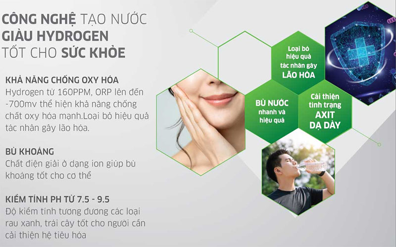 Máy lọc nước nóng lạnh Hydrogen Slim Kangaroo KG10A7S - Hàng chính hãng