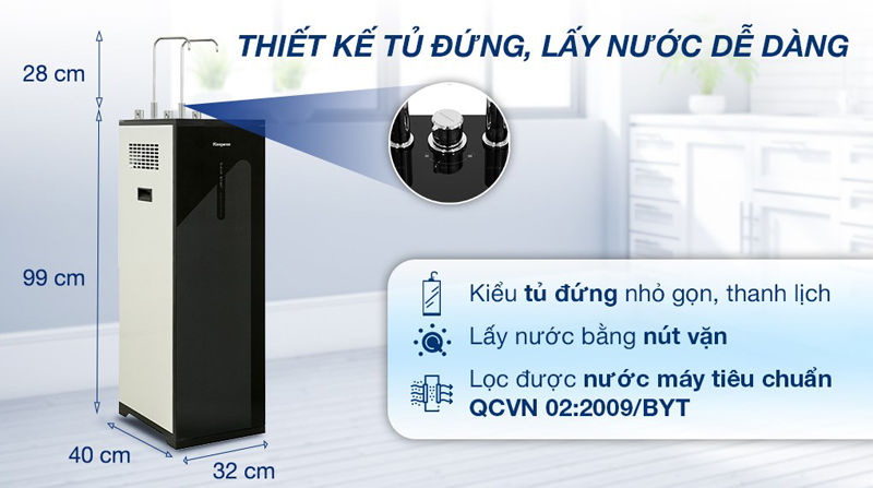 Máy lọc nước RO nóng nguội lạnh Kangaroo KG10A18 - Hàng chính hãng