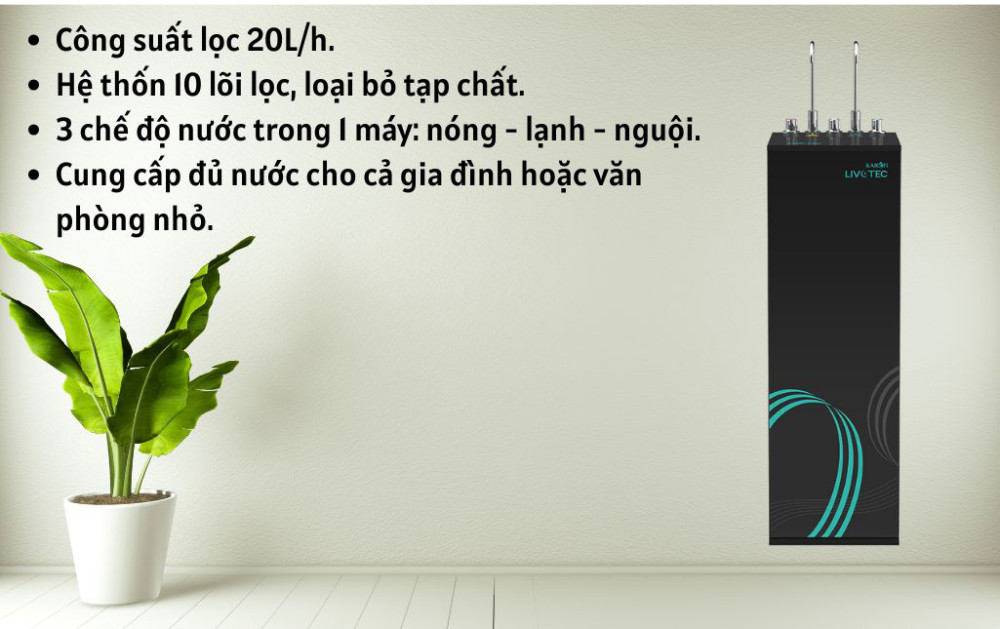 Máy lọc nước nóng lạnh Karofi LIVOTEC 630 - Hàng chính hãng