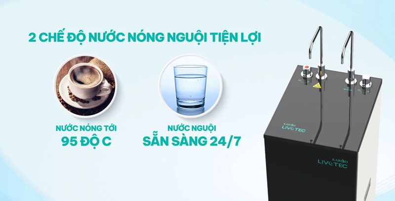 Máy lọc nước nóng lạnh Karofi Livotec 615 - Hàng chính hãng