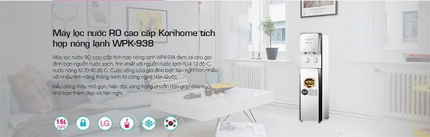 Máy lọc nước nóng lạnh KoriHome WPK-938 - Hàng chính hãng