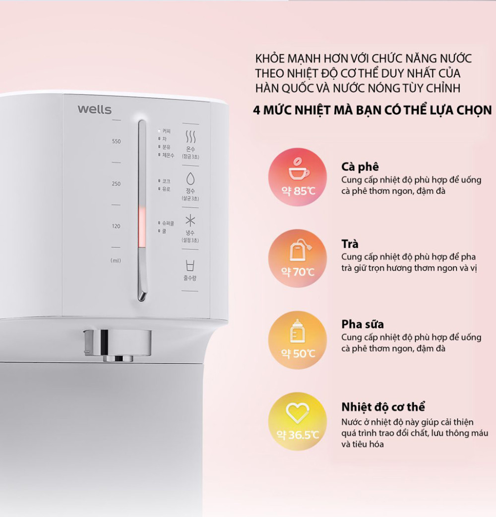 Máy lọc nước nóng lạnh Wells SUPER COOLING - Hàng chính hãng