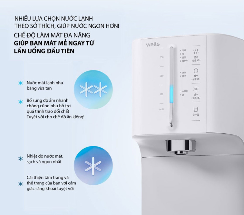 Máy lọc nước nóng lạnh Wells SUPER COOLING - Hàng chính hãng