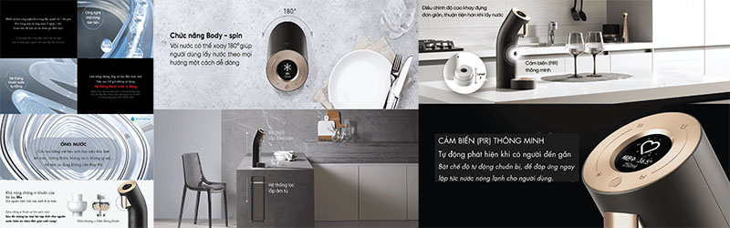 Máy lọc nước nóng lạnh Wells The One Dark Brown - Hàng chính hãng