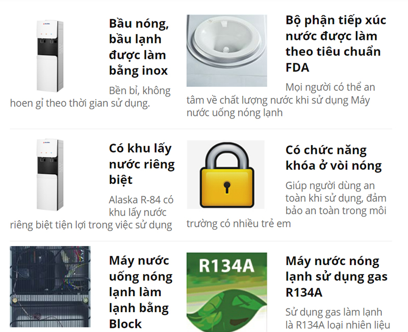 Máy lọc nước nóng lạnh Alaska R-84 - Hàng chính hãng
