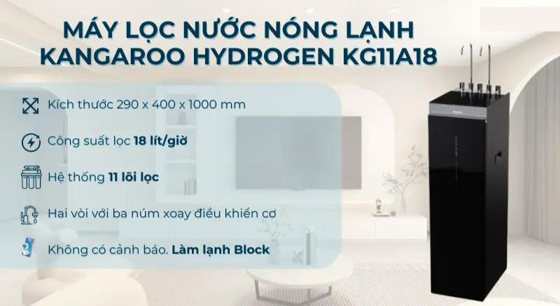 Máy lọc nước nóng lạnh Kangaroo KG11A18 - Hàng chính hãng