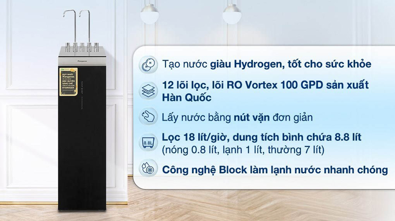 Máy lọc nước nóng lạnh Kangaroo KG12A8 - Hàng chính hãng