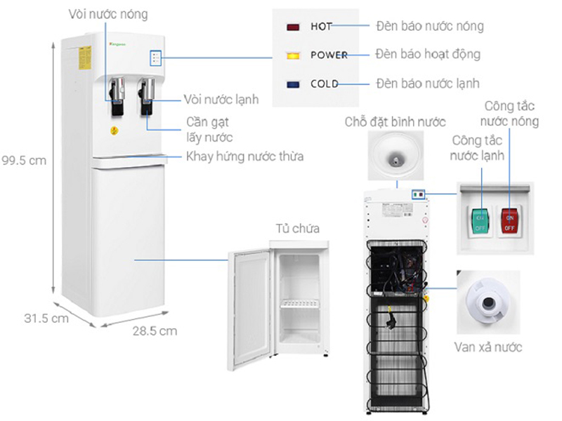 Cây nước nóng lạnh Kangaroo KG53A3 - Hàng chính hãng