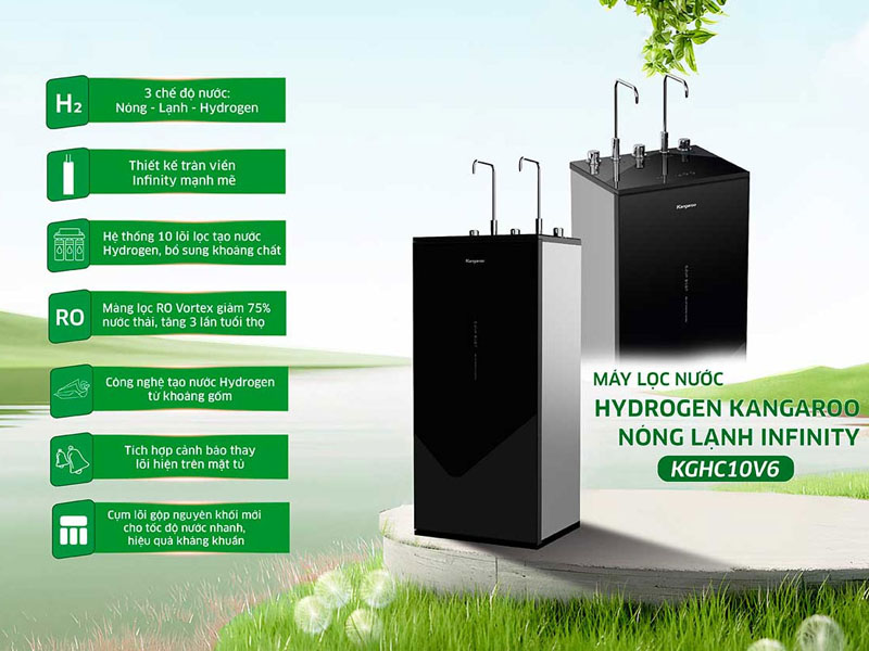 Máy lọc nước nóng lạnh Kangaroo Hydrogen Infinity KGHC10V6 - Hàng chính hãng