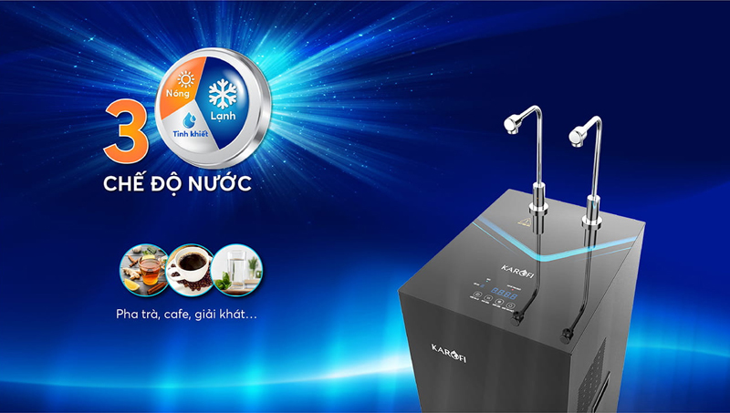 Có 3 chế độ nước linh hoạt: Nước lạnh, nước nóng, nước tinh khiết