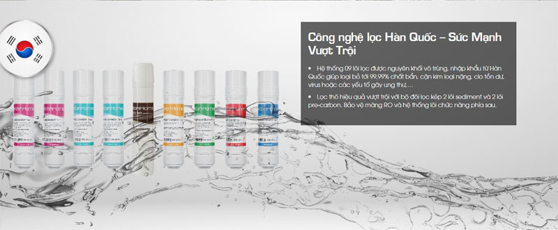 Máy lọc nước nóng lạnh Korihome WPK-910 9 cấp lọc - Hàng chính hãng