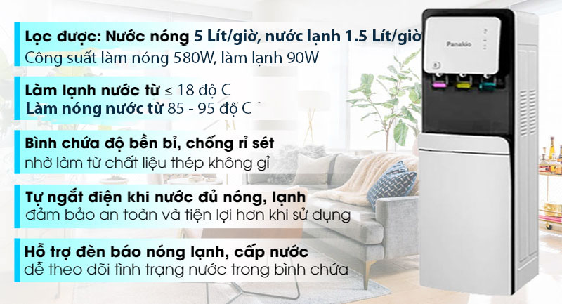 Máy lọc nước nóng lạnh nguội RO Panakio PRO-98LB-10HD - Hàng chính hãng