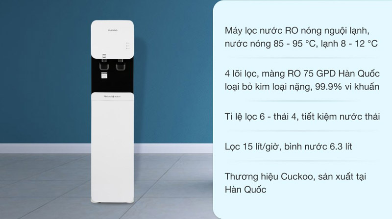 Máy lọc nước nóng lạnh RO Cuckoo CP-FRP601SW - Hàng chính hãng