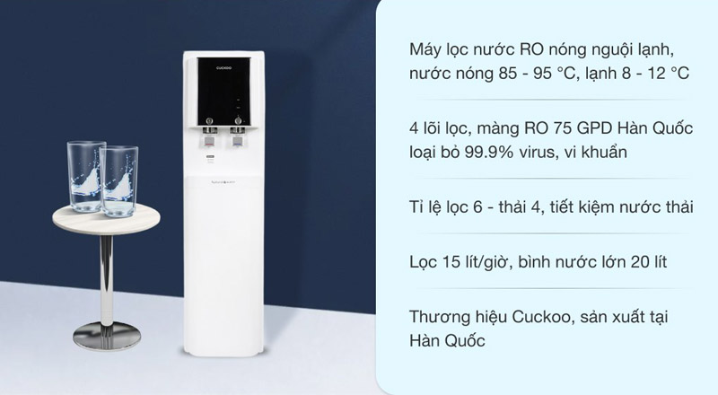 Máy lọc nước nóng lạnh RO Cuckoo CP-QRP2001SW - Hàng chính hãng