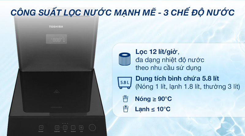 Máy lọc nước RO nóng nguội lạnh Toshiba TWP-W2399SVN(M) - Hàng chính hãng