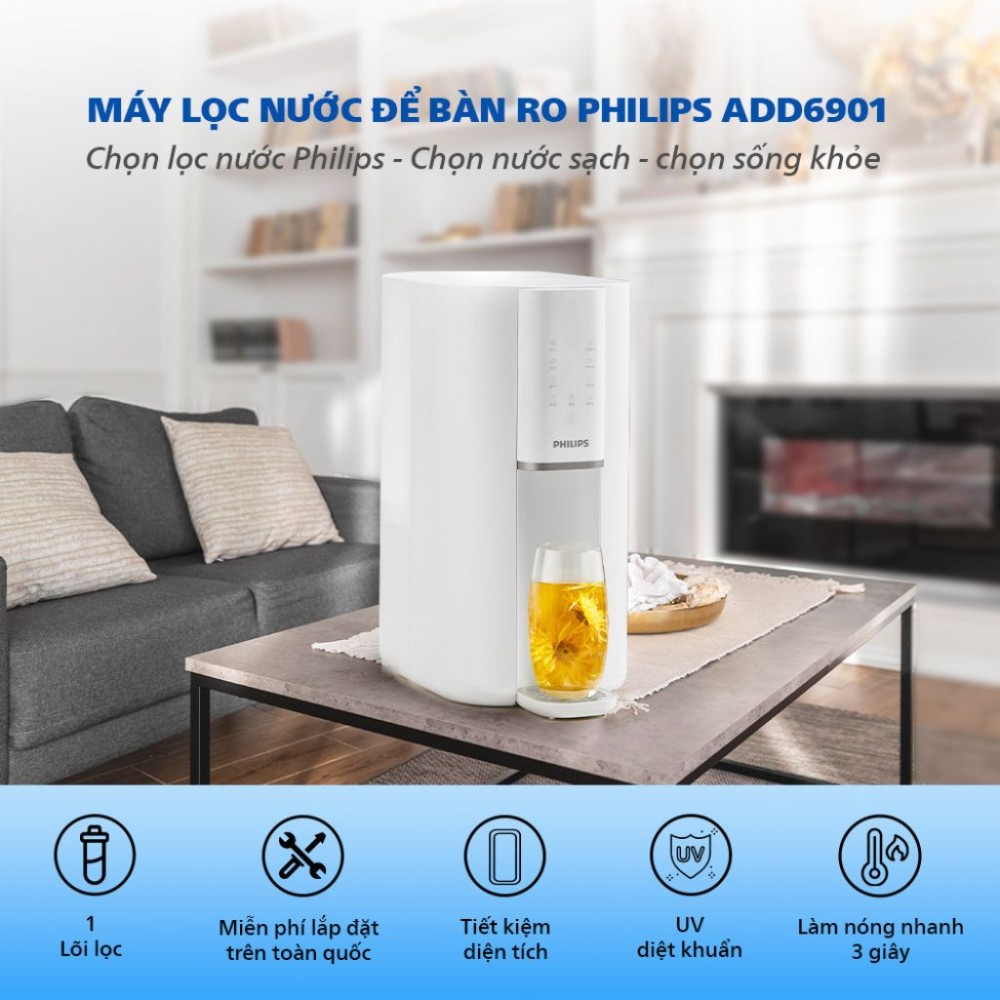 Máy lọc nước RO nóng nguội Philips ADD6901HWH01 - Hàng chính hãng