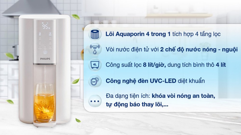 Máy lọc nước RO nóng nguội Philips ADD6901HWH01 - Hàng chính hãng