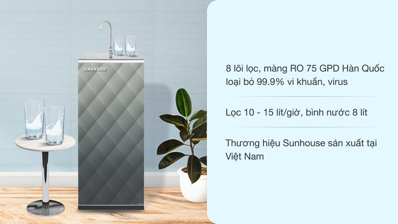 Máy lọc nước RO Sunhouse SHA8858K - Hàng chính hãng