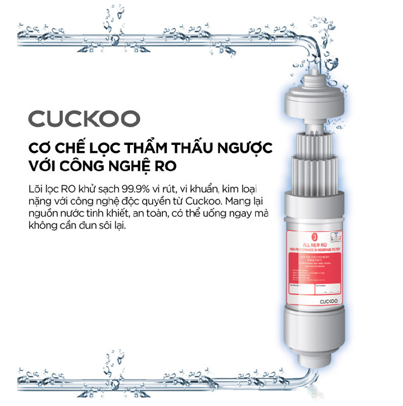 Máy lọc nước RO Cuckoo CP-RRP701MBK - Hàng chính hãng