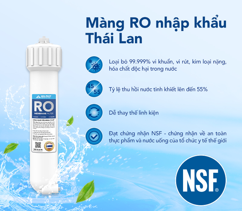 Máy lọc nước RO để gầm Hòa Phát HPU456 - Hàng chính hãng