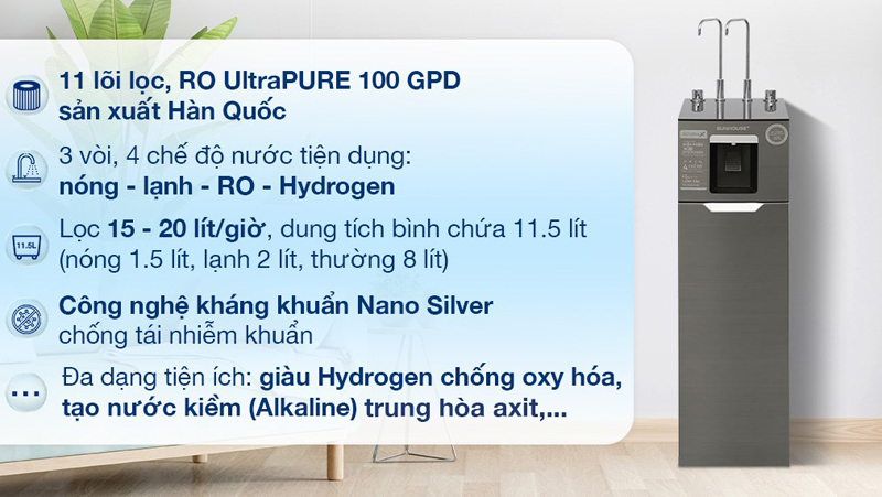 Tính năng nổi bật của máy lọc nước RO UltraX Sunhouse SHA76658SH