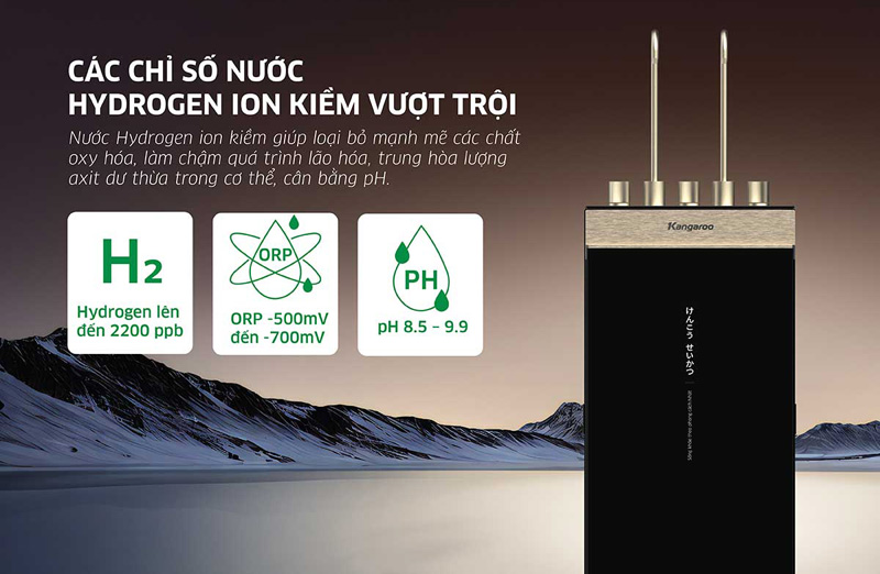 Máy lọc nước Kangaroo Sumire Hydrogen ion kiềm KGHC12A3 - Hàng chính hãng