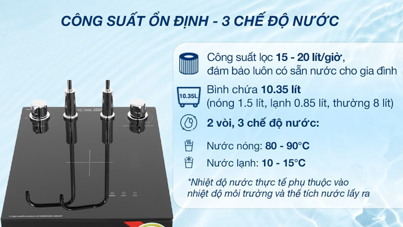 Máy lọc nước RO nóng nguội lạnh Sunhouse UltraPURE SHA76210KL - Hàng chính hãng