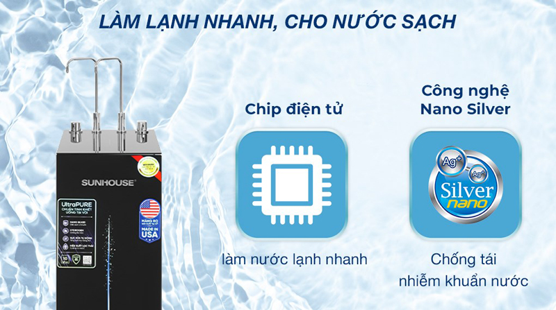 Máy lọc nước RO nóng nguội lạnh Sunhouse UltraPURE SHA76210KL - Hàng chính hãng