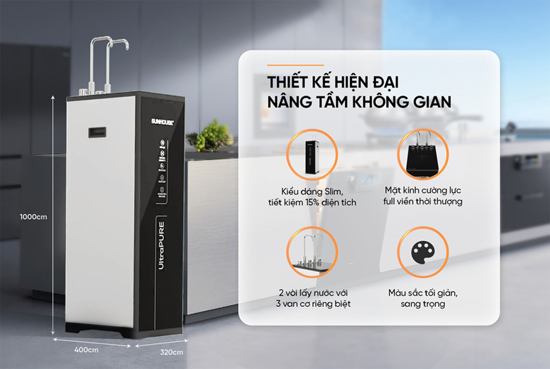 Máy lọc nước RO nóng nguội lạnh Sunhouse UltraPURE SHA76623KL - Hàng chính hãng